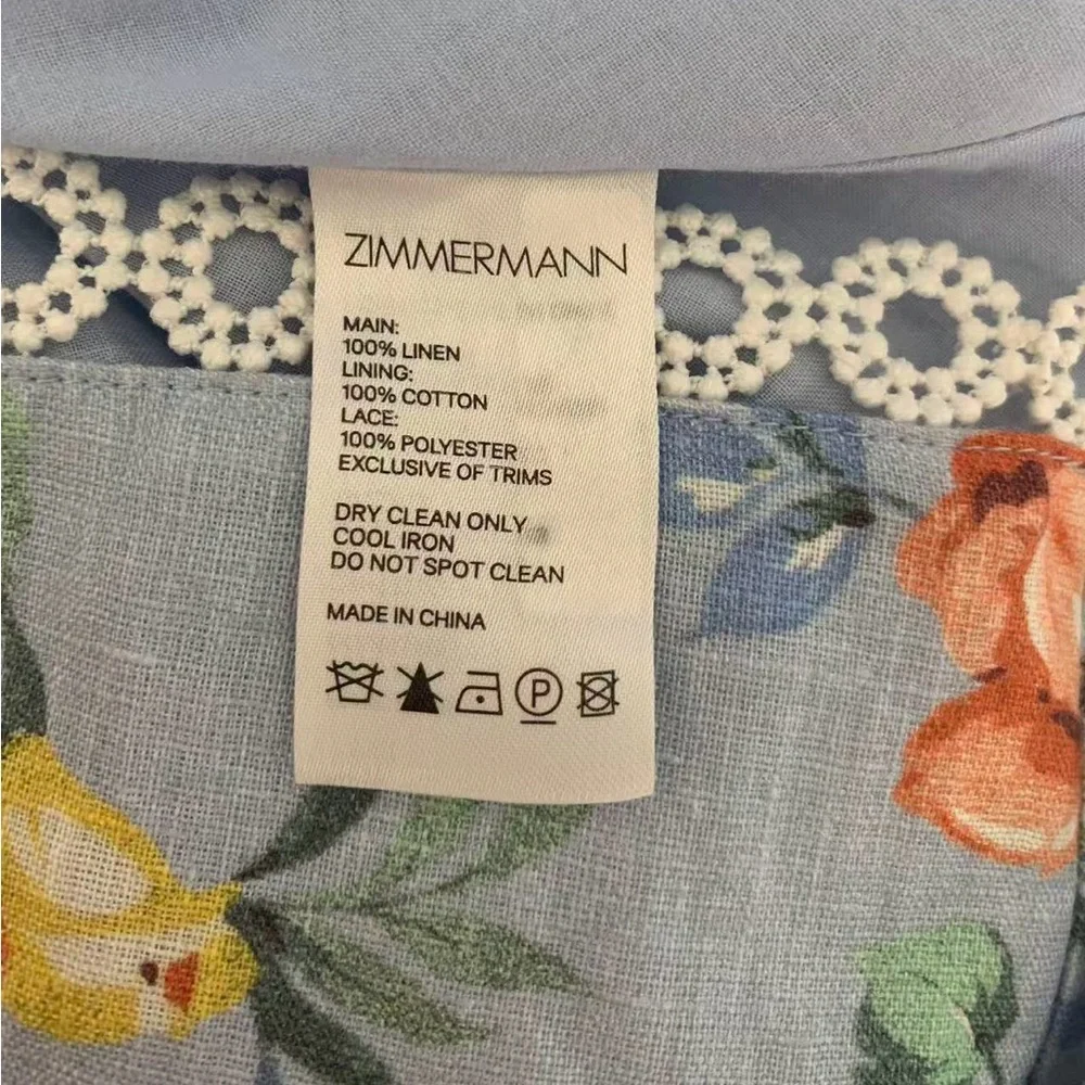 Zimmermann Blue Floral Mini Dress - Picture 9 of 9